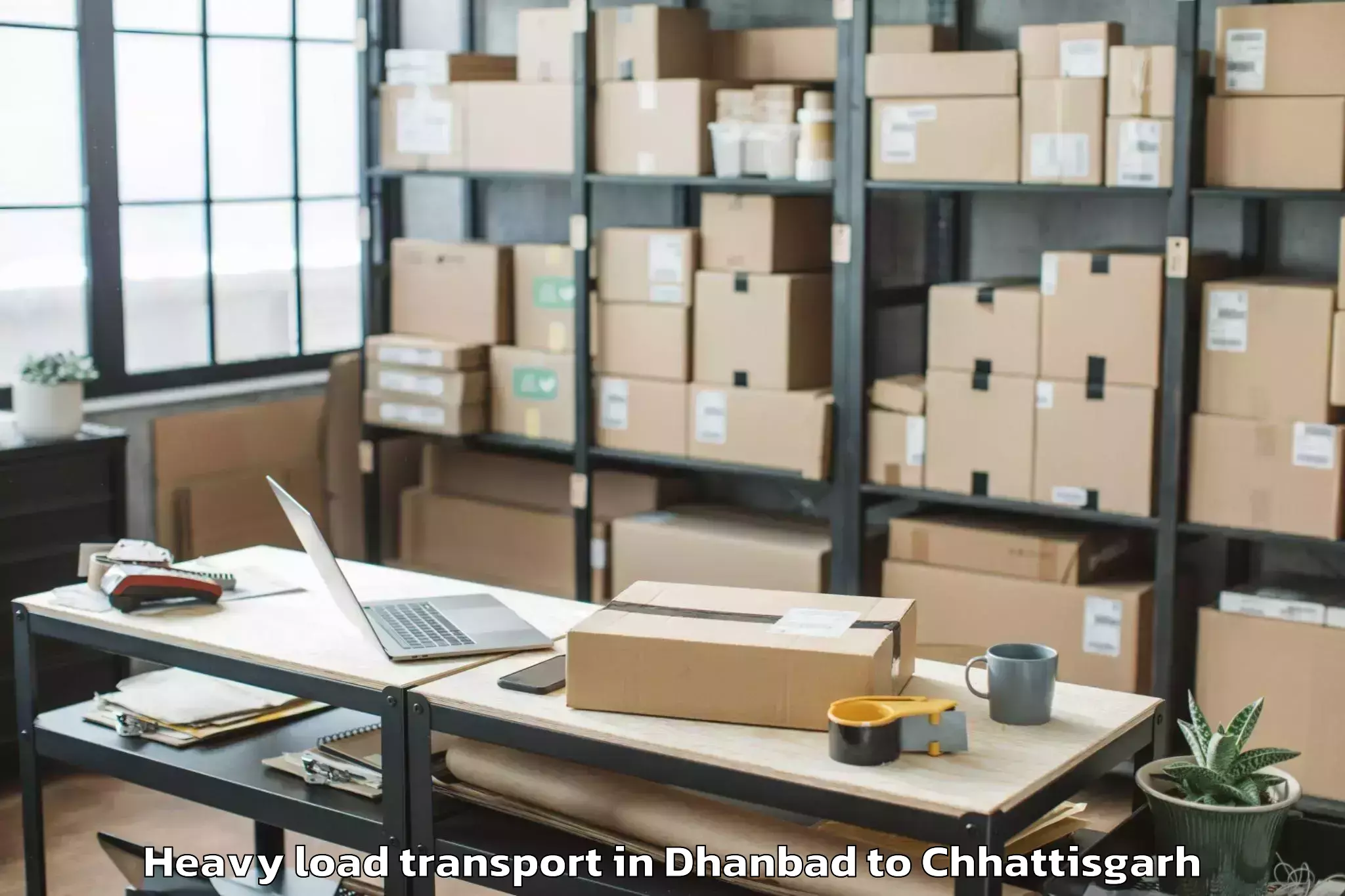 Book Dhanbad to Abhilashi University Raipur Heavy Load Transport Online